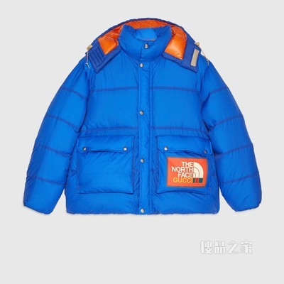 The North Face x Gucci联名系列羽绒夹克 蓝色