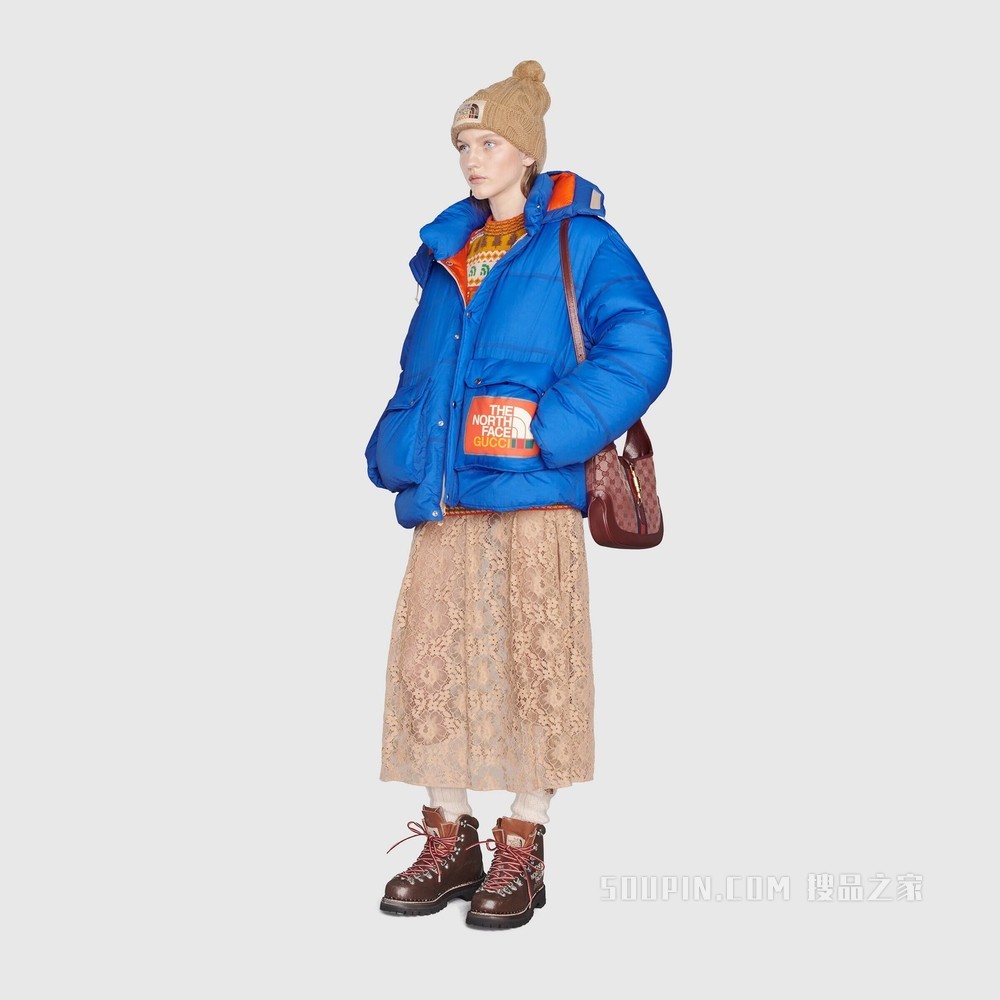 The North Face x Gucci联名系列羽绒夹克 蓝色