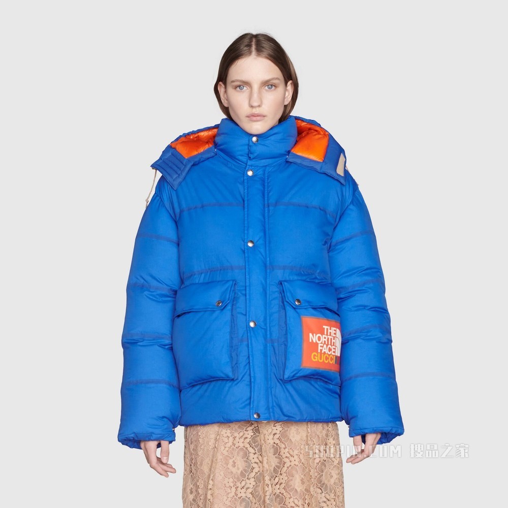 The North Face x Gucci联名系列羽绒夹克 蓝色