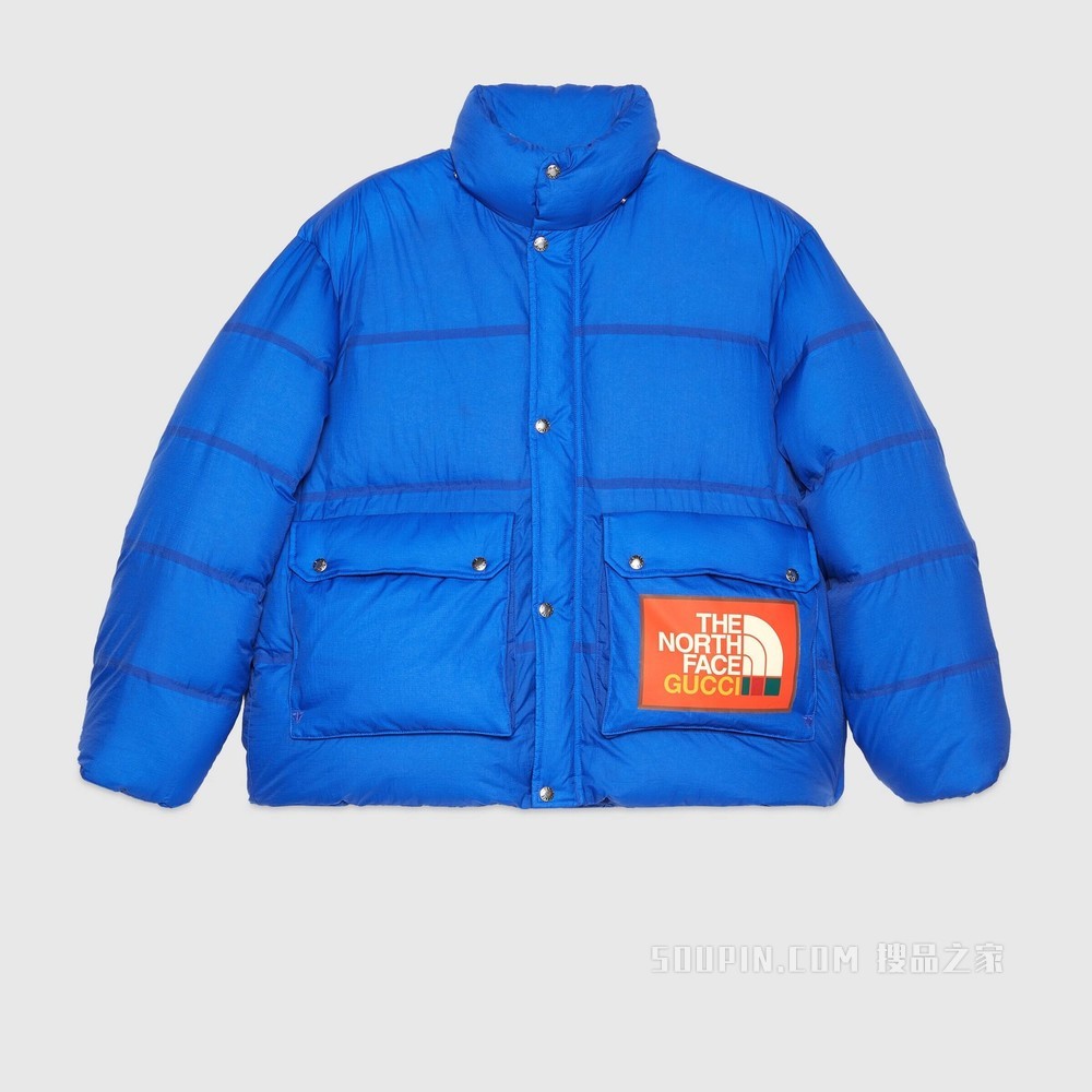 The North Face x Gucci联名系列羽绒夹克 蓝色