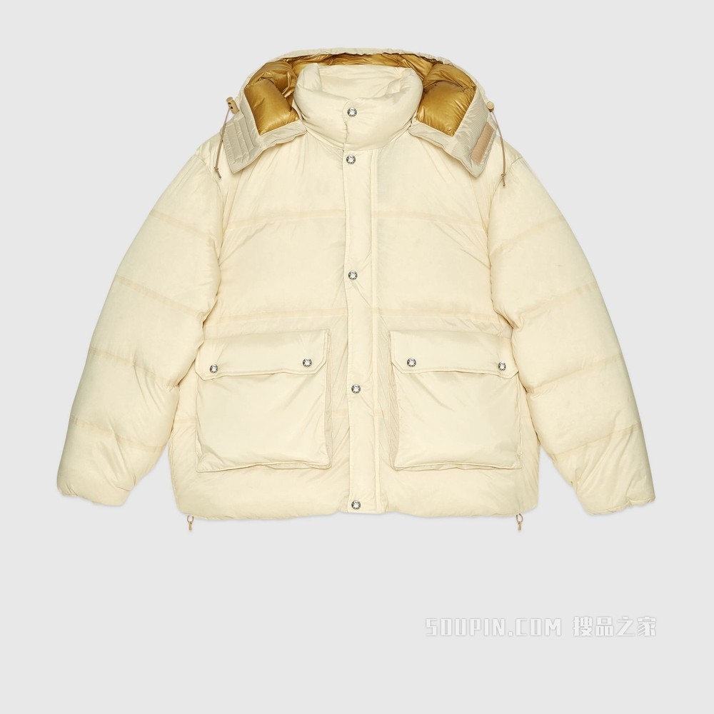 The North Face x Gucci联名系列羽绒夹克 象牙白色