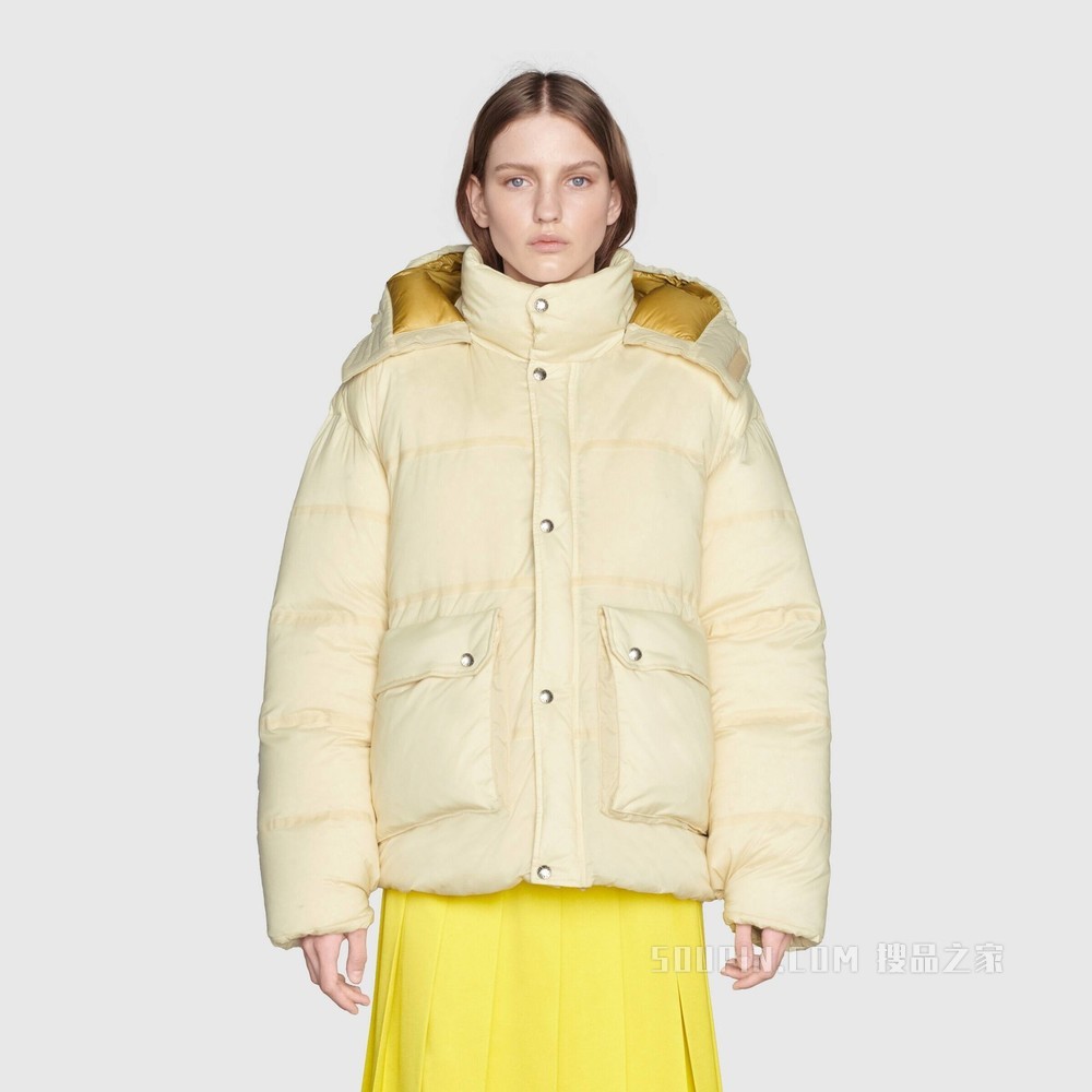 The North Face x Gucci联名系列羽绒夹克 象牙白色