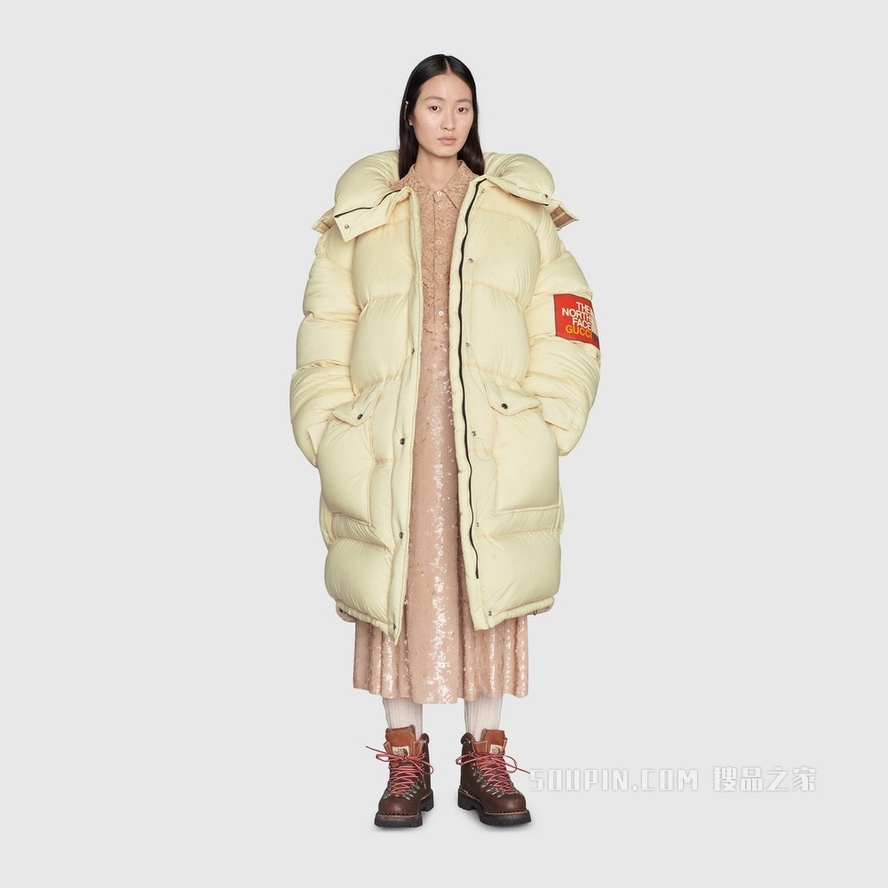 The North Face x Gucci联名系列羽绒夹克 象牙白色