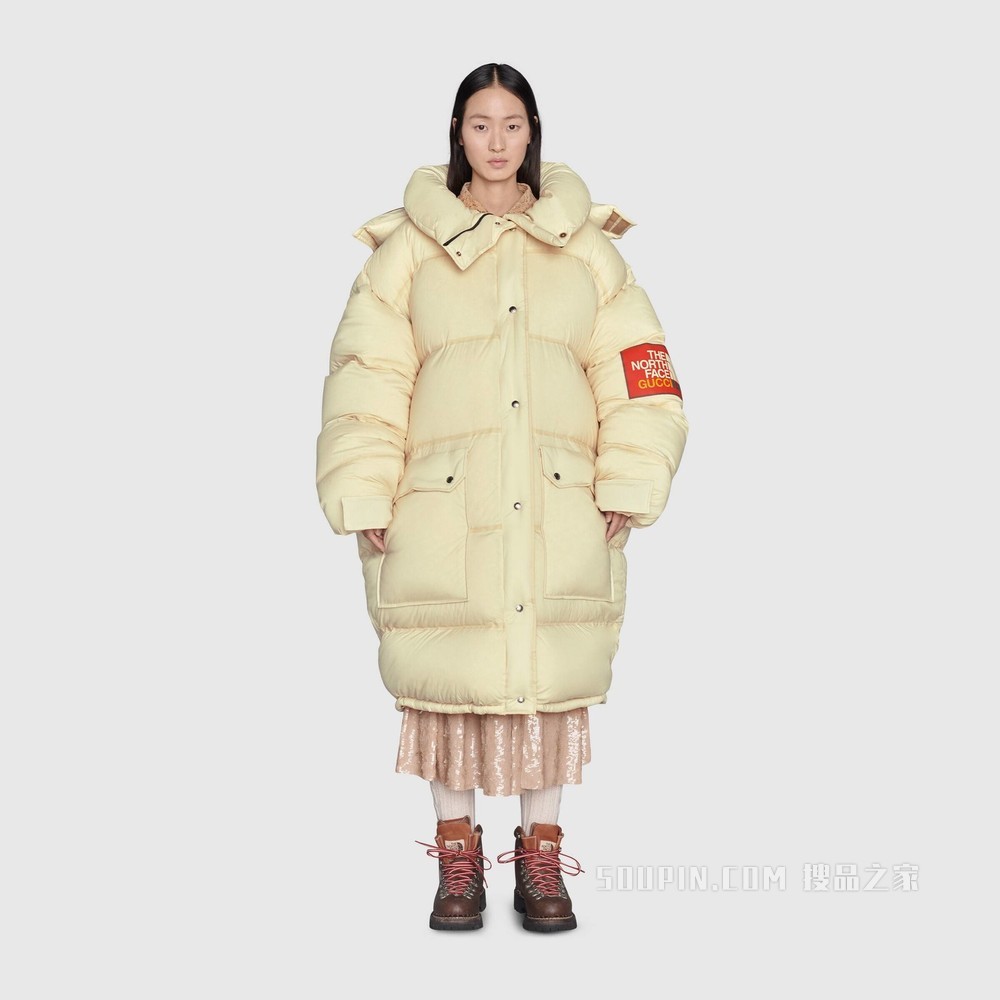 The North Face x Gucci联名系列羽绒夹克 象牙白色
