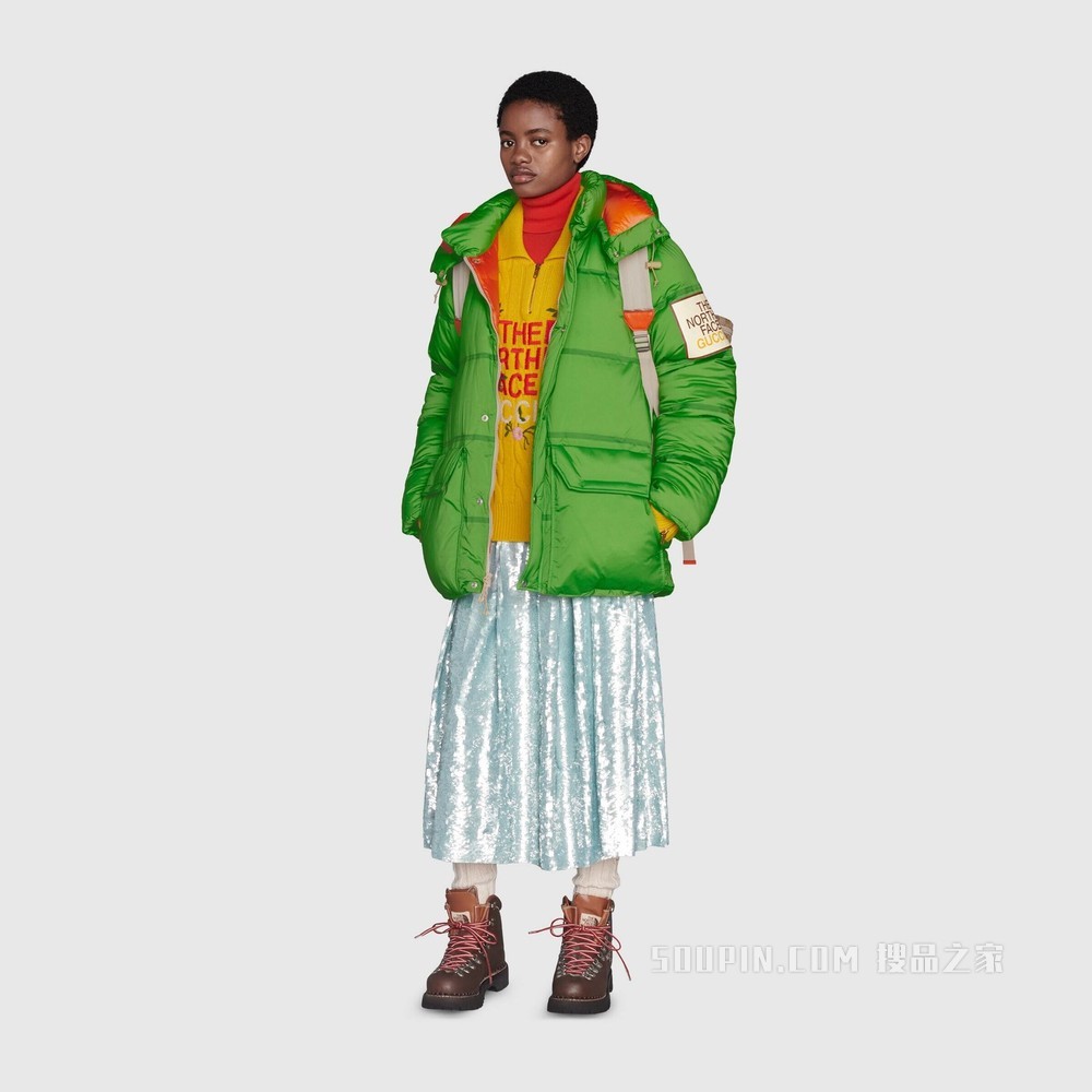 The North Face x Gucci联名系列羽绒夹克 绿色