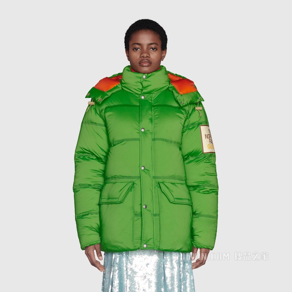 The North Face x Gucci联名系列羽绒夹克 绿色