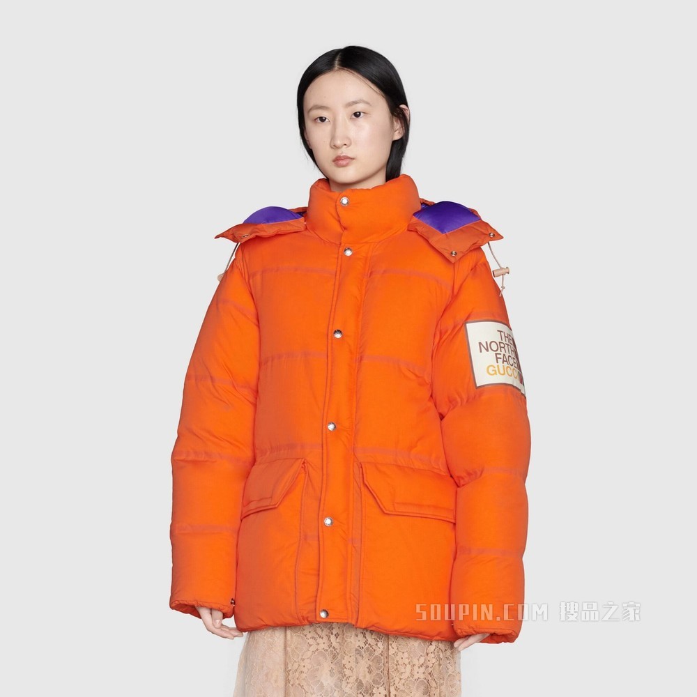 The North Face x Gucci联名系列羽绒夹克 橙色