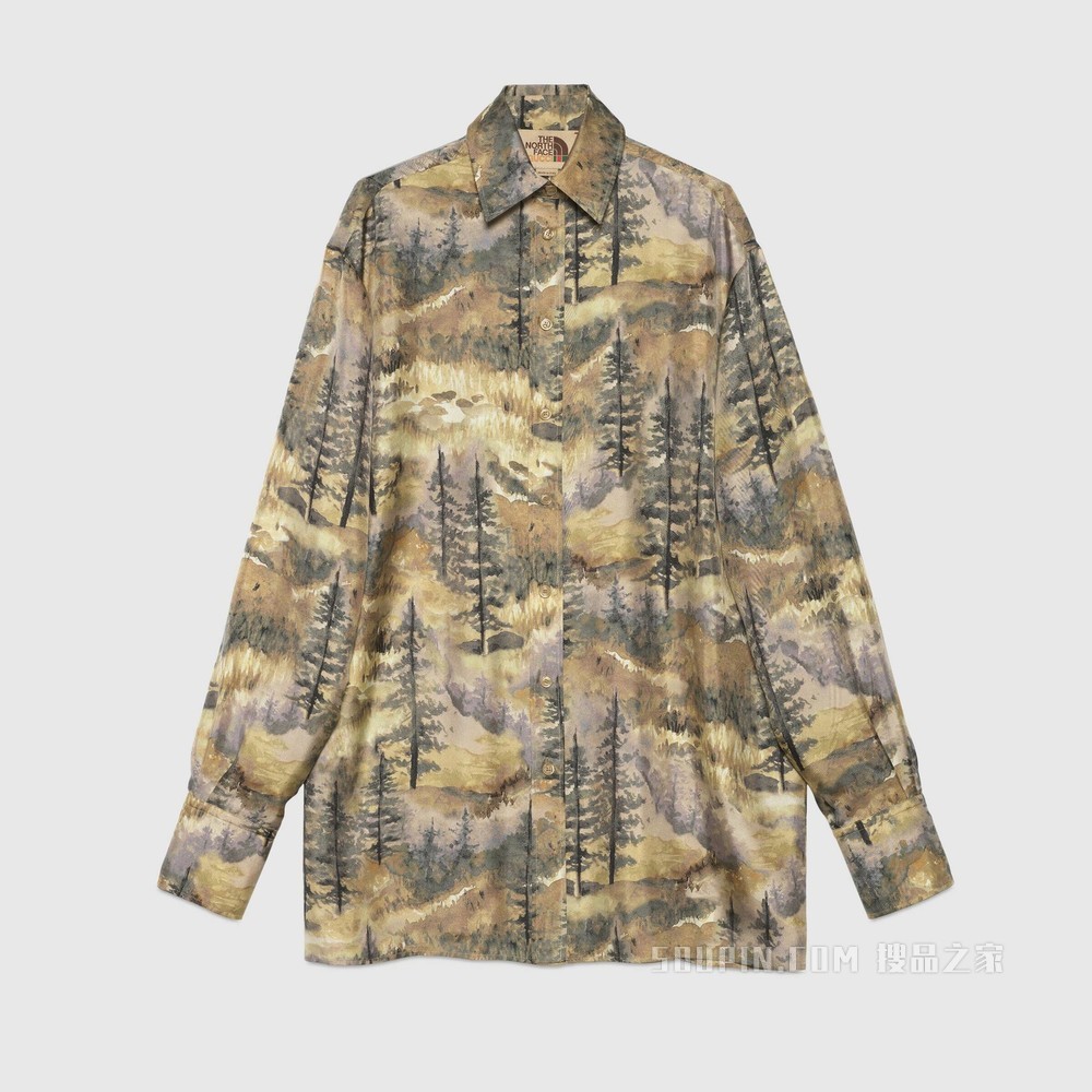 The North Face x Gucci联名系列真丝衬衫 多色