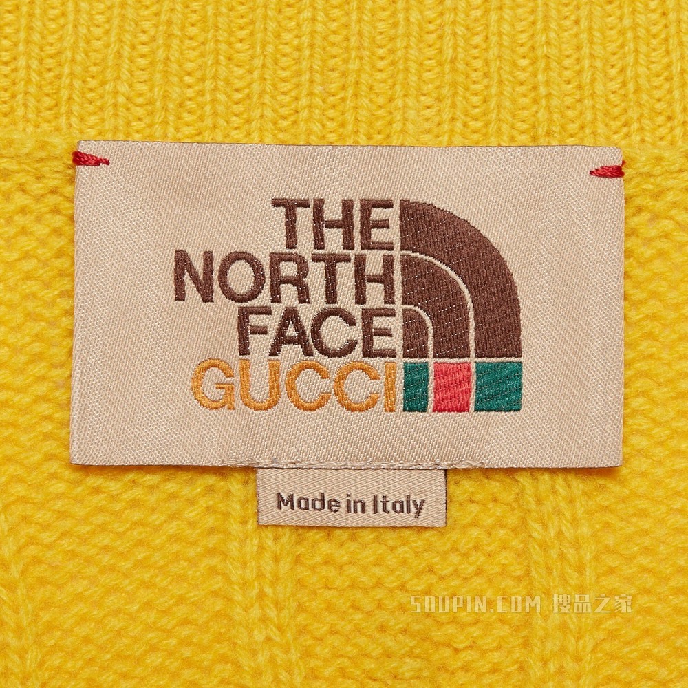 The North Face x Gucci联名系列Polo衫式毛衣 黄色