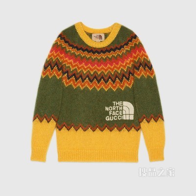 The North Face x Gucci联名系列毛衣 黄色和绿色