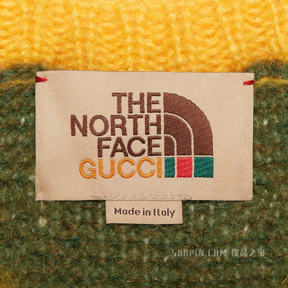 The North Face x Gucci联名系列毛衣 黄色和绿色