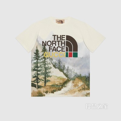 The North Face x Gucci联名系列T恤 象牙白色