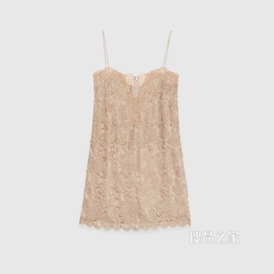 花卉蕾丝连衣裙 玫瑰米色