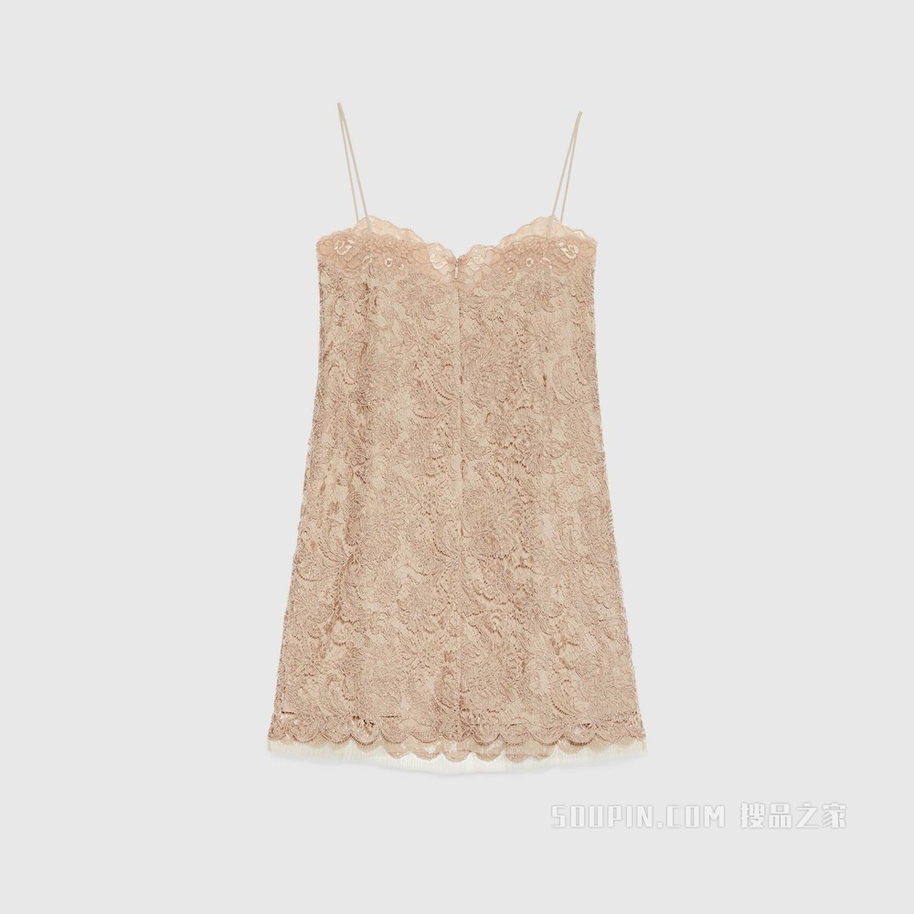 花卉蕾丝连衣裙 玫瑰米色