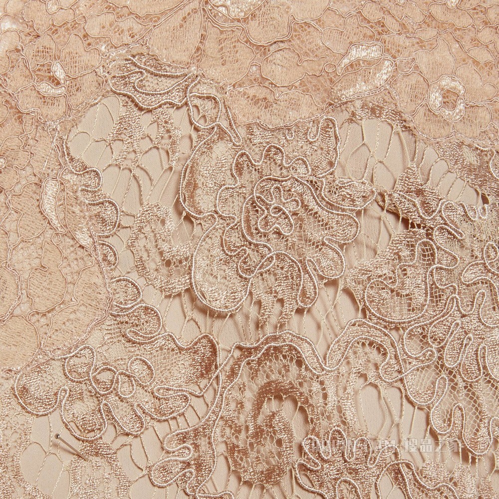 花卉蕾丝连衣裙 玫瑰米色