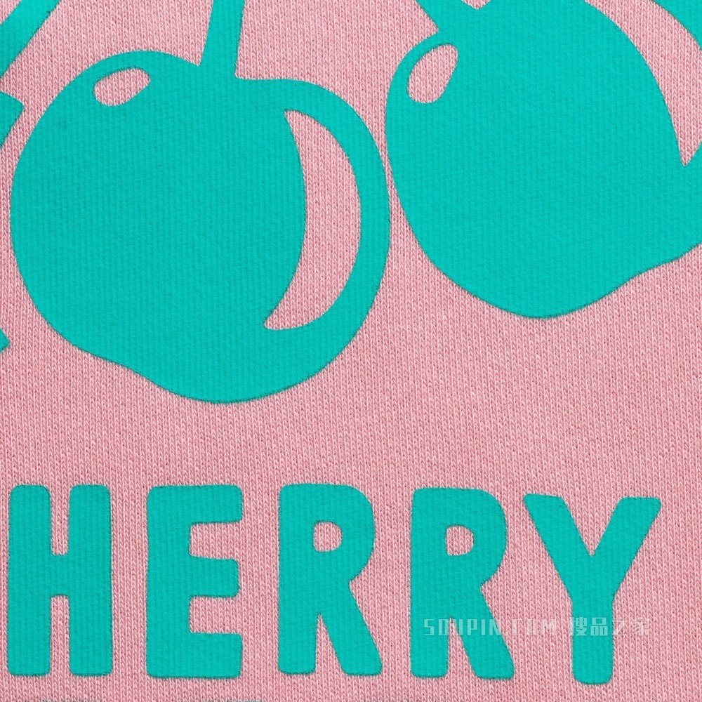 “Cherry Gucci”印花棉质卫衣 浅粉色