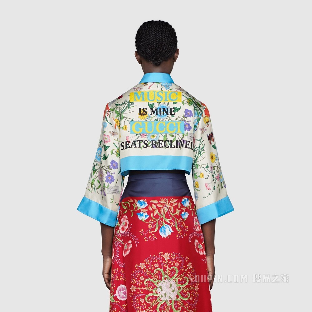 Gucci 100特别系列上衣套装 象牙白和浅蓝色