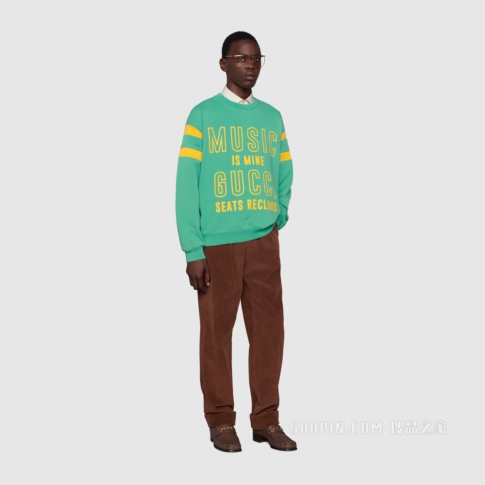 Gucci 100特别系列棉质卫衣 翠绿色