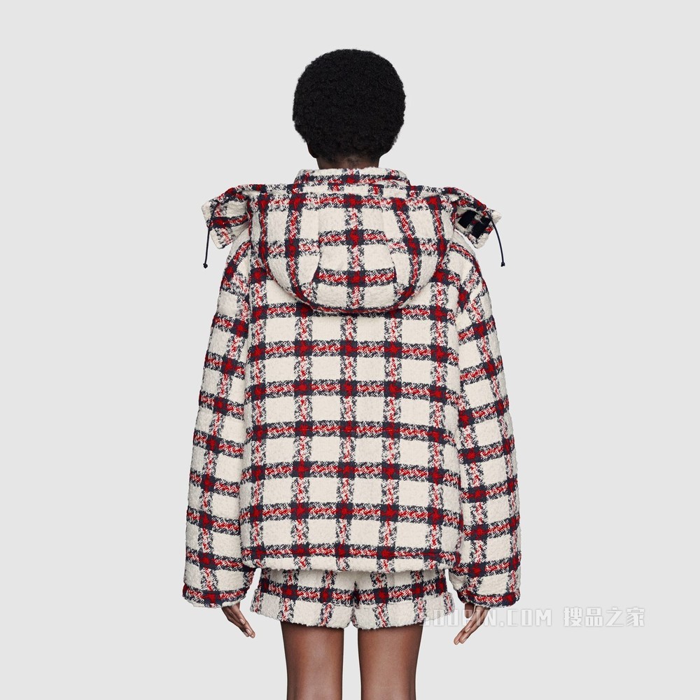 格纹花呢夹棉夹克 多色