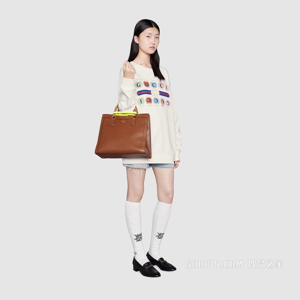 心苹果图案卫衣 米白色