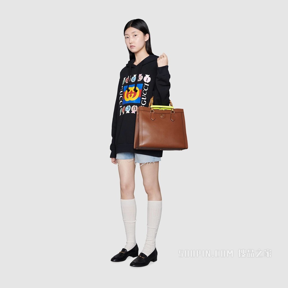 心苹果图案卫衣 黑色