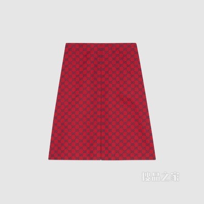 古驰520特别系列双G帆布半身裙 红色和蓝色