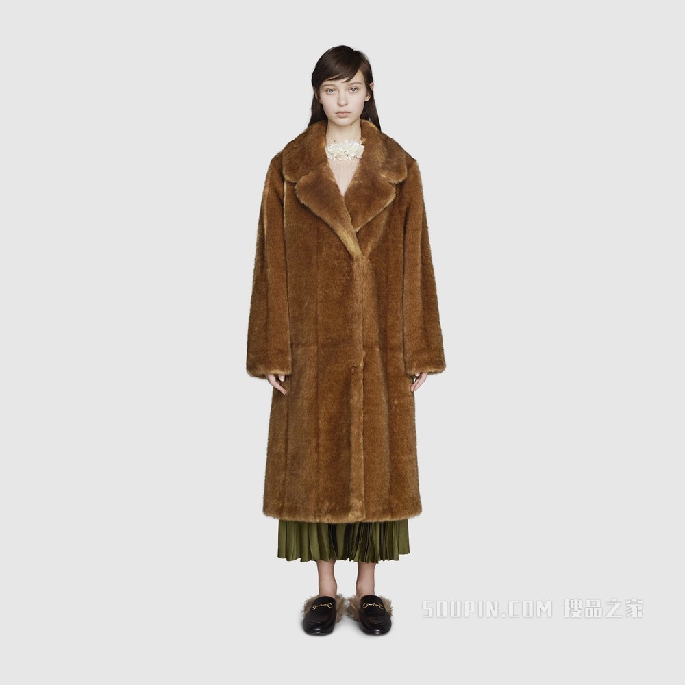 2015 Re-Edition环保毛皮大衣 棕色