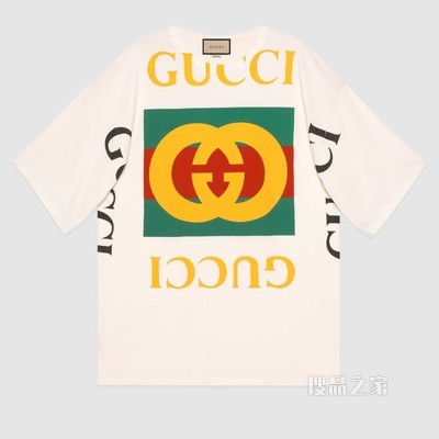 Gucci 标识廓形 T 恤 白色棉布