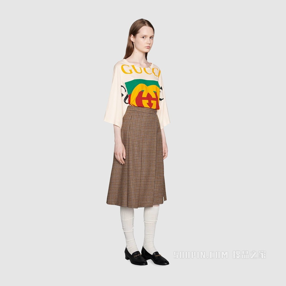 Gucci 标识廓形 T 恤 白色棉布