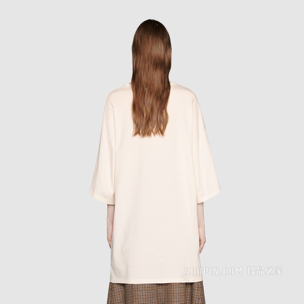 Gucci 标识廓形 T 恤 白色棉布