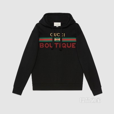 Gucci Boutique印花卫衣 黑色棉布