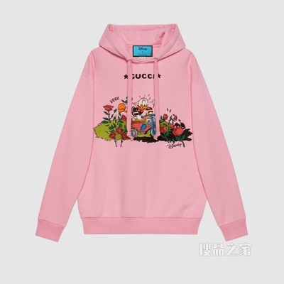 Disney x Gucci唐老鸭印花棉质卫衣 粉色