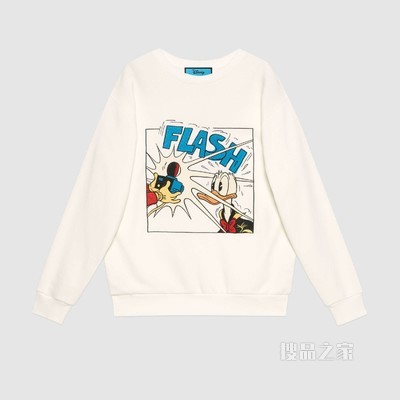 Disney x Gucci唐老鸭印花棉质卫衣 白色