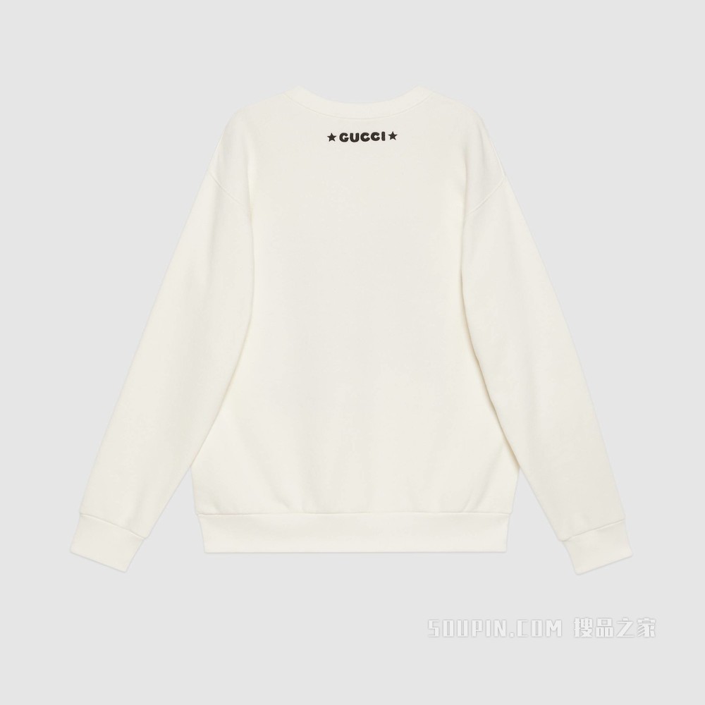 Disney x Gucci唐老鸭印花棉质卫衣 白色