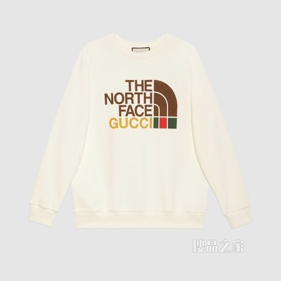 The North Face x Gucci联名系列女士棉质卫衣 白色