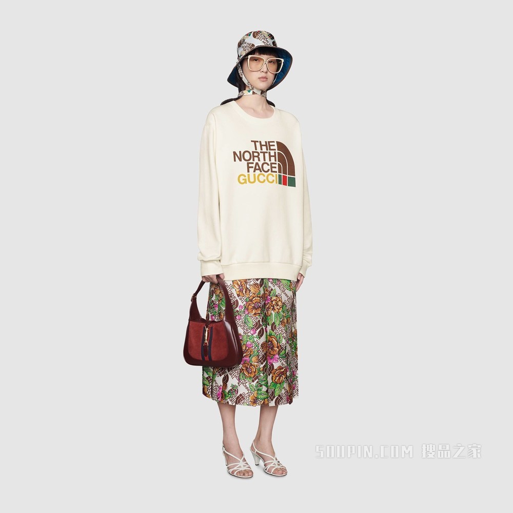 The North Face x Gucci联名系列女士棉质卫衣 白色