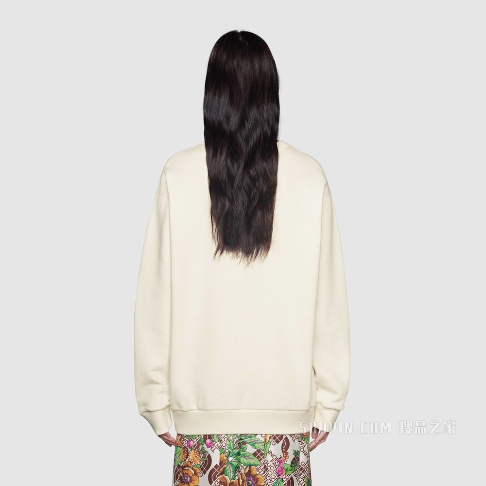 The North Face x Gucci联名系列女士棉质卫衣 白色