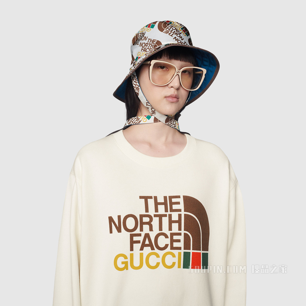The North Face x Gucci联名系列女士棉质卫衣 白色