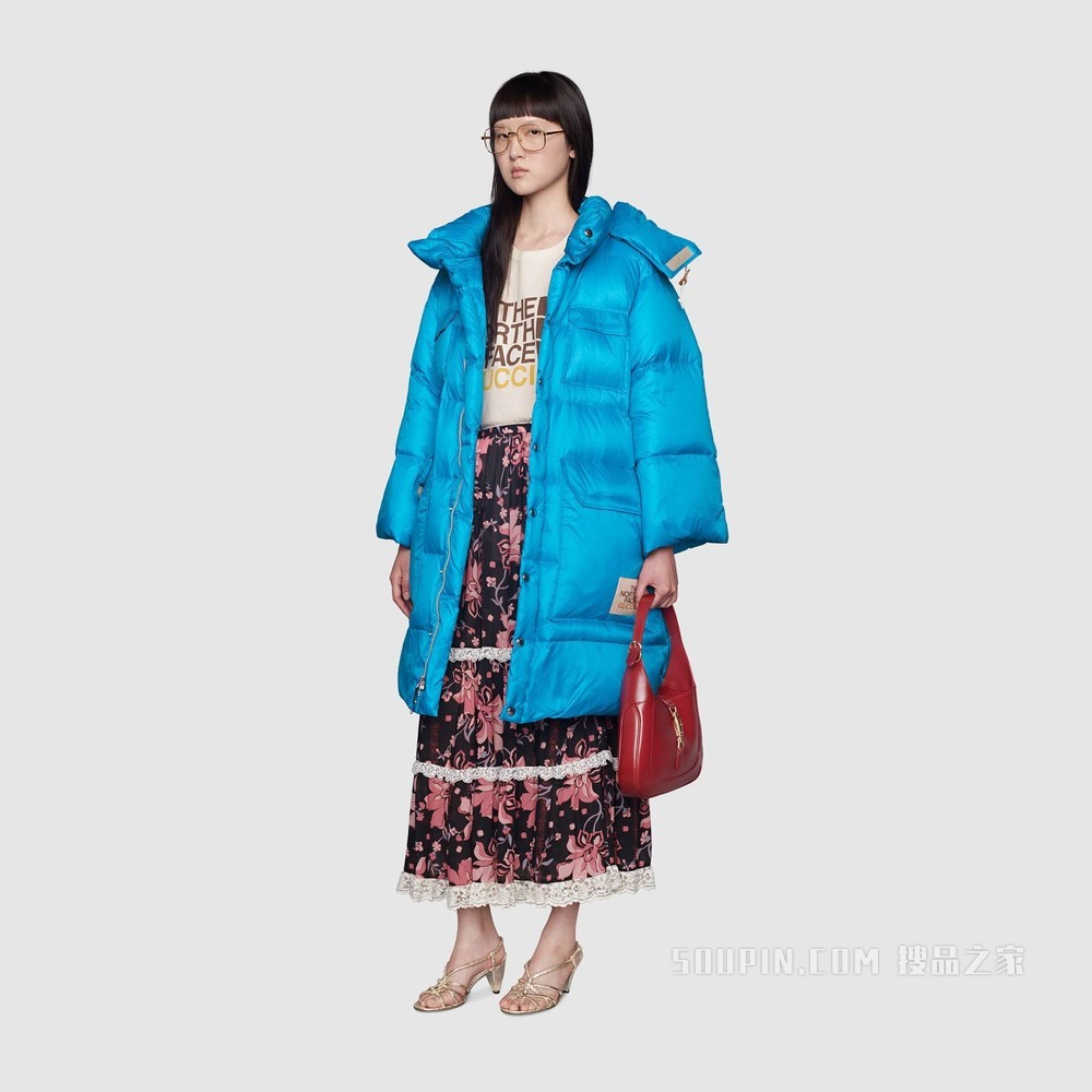 The North Face x Gucci联名系列女士棉质T恤 白色/彩色