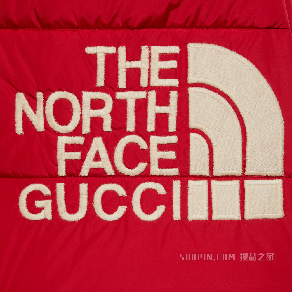 The North Face x Gucci联名系列尼龙半身裙 红色