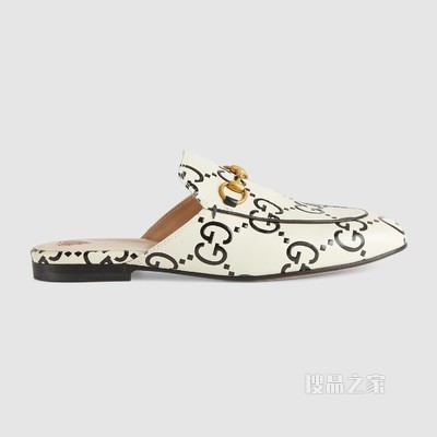 Princetown系列GG皮革拖鞋 白色皮革