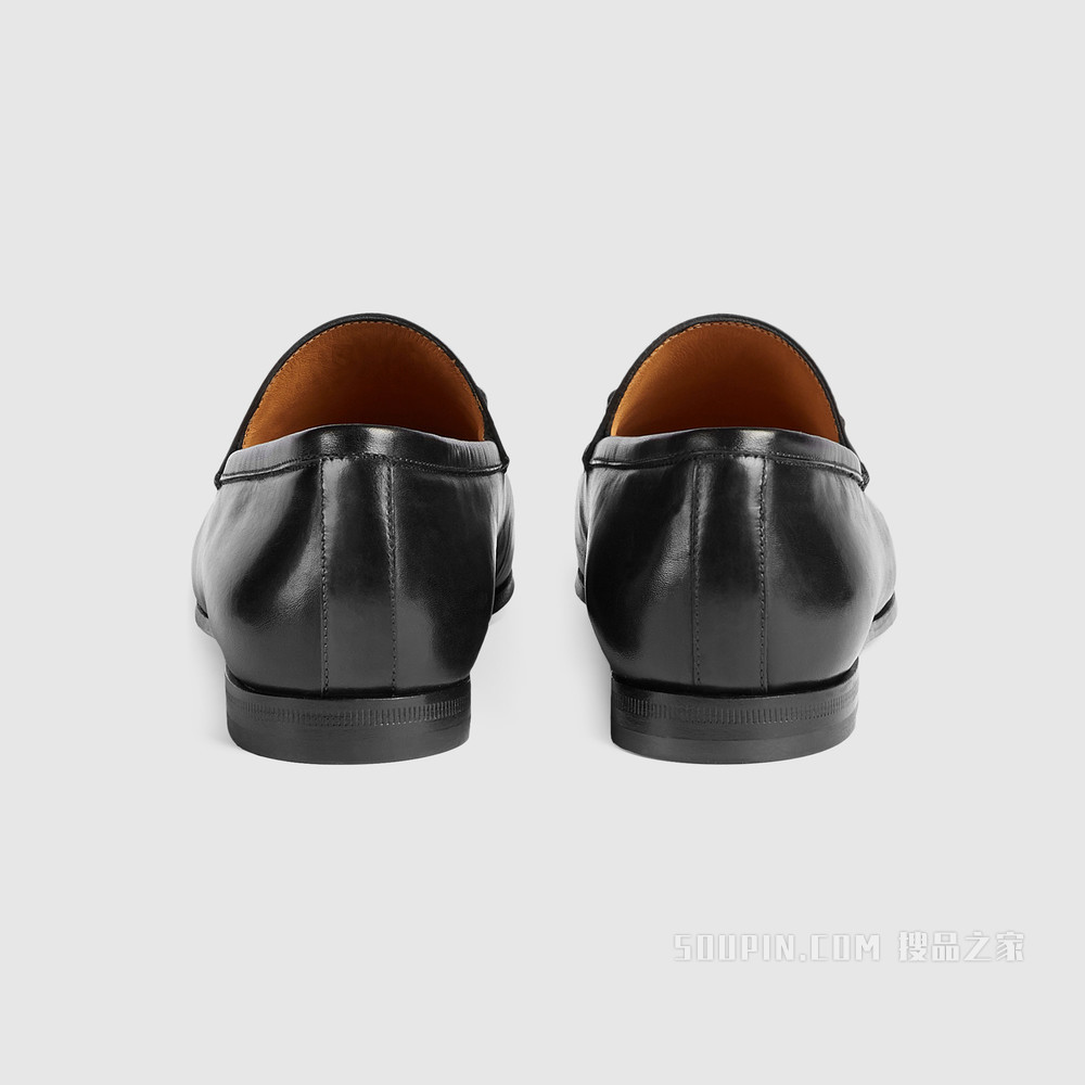 Gucci Jordaan系列皮革马衔扣乐福鞋 黑色皮革