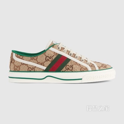 Gucci 100特别系列Tennis 1977女士运动鞋 米色GG帆布