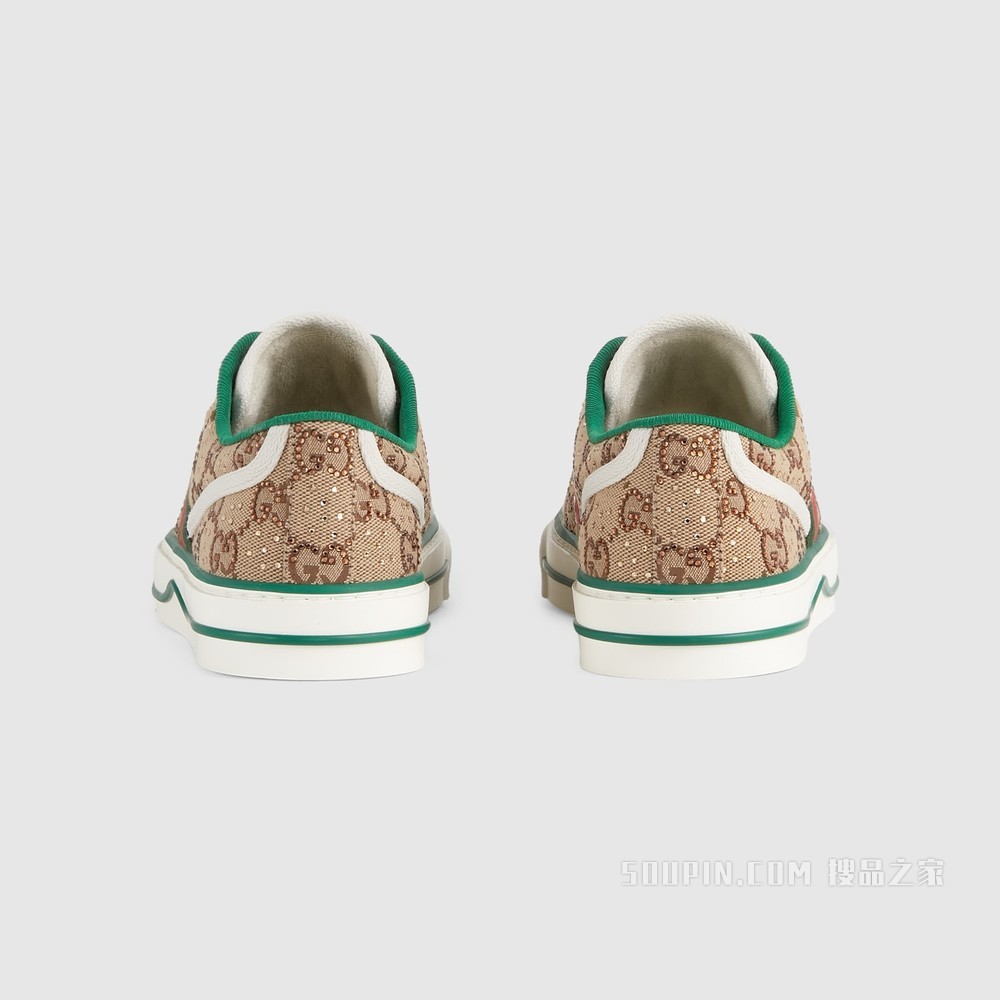Gucci 100特别系列Tennis 1977女士运动鞋 米色GG帆布