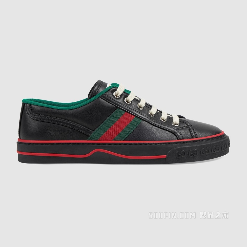 Gucci Tennis 1977系列女士运动鞋 黑色皮革