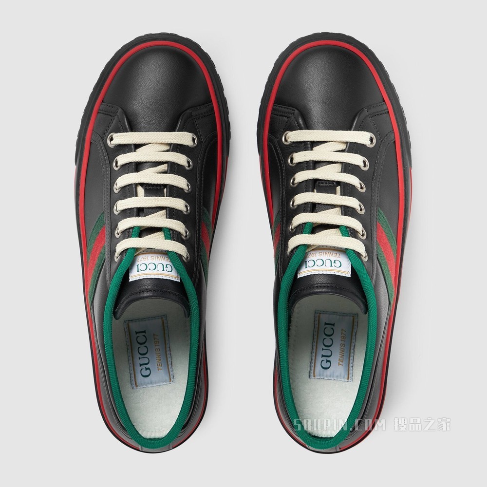 Gucci Tennis 1977系列女士运动鞋 黑色皮革