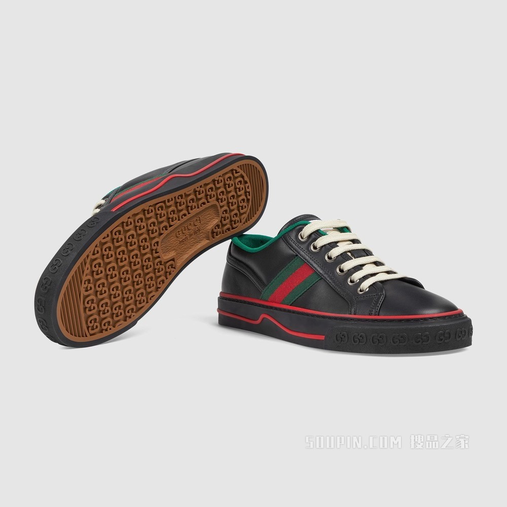 Gucci Tennis 1977系列女士运动鞋 黑色皮革