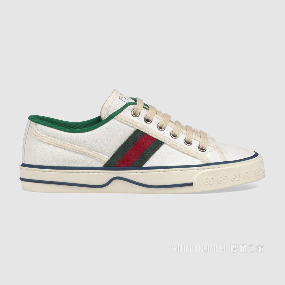 Gucci Tennis 1977系列女士运动鞋 白色迷你GG Supreme帆布