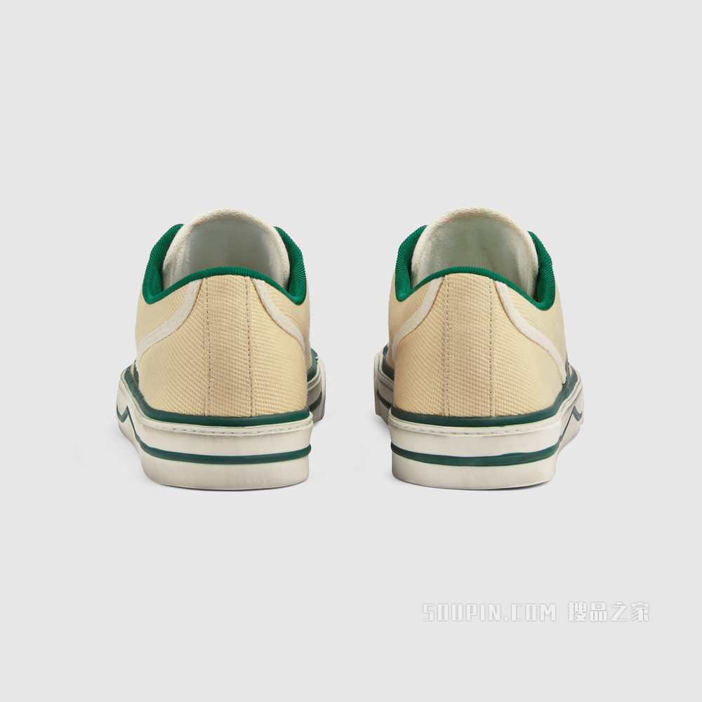 Gucci Tennis 1977系列女士运动鞋 黄油色棉布