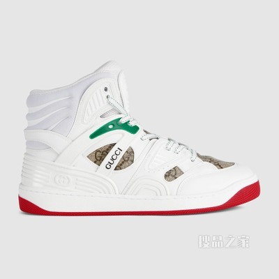 Gucci Basket女士高帮球鞋 白色可持续材料Demetra